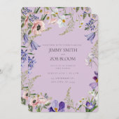 Invitation du mariage lilac (Devant / Derrière)