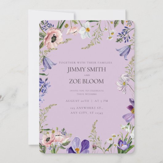 Invitation du mariage lilac (Devant)