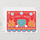 Invitation du Mariage mexicain Papel Picado (Devant)