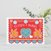 Invitation du Mariage mexicain Papel Picado (Debout devant)