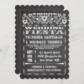 Invitation du Mariage mexicain Papel Picado (Devant / Derrière)