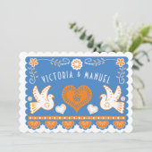 Invitation du Mariage mexicain Papel Picado (Debout devant)