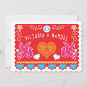Invitation du Mariage mexicain Papel Picado (Devant)