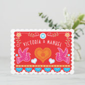 Invitation du Mariage mexicain Papel Picado (Debout devant)