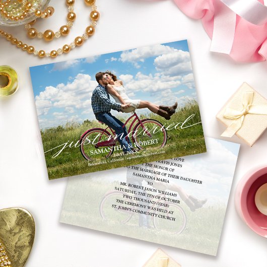 Invitation du Mariage photo juste marié