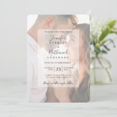 Invitation du Mariage photo moderne Black White Ov (Debout devant)