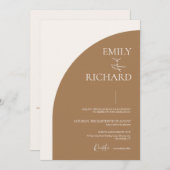 Invitation du Mariage QR à demi-arc moderne (Devant / Derrière)