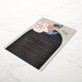 Invitation du Mariage Rose d'or bleu marine (Rotation)