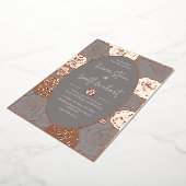 Invitation du Mariage Rose Gris Foil (Rotation)