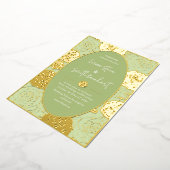 Invitation du Mariage Rose vert Foil (Rotation)