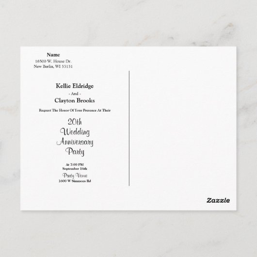 Invitation du Mariage Rose violet (Dos)