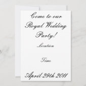 Invitation du mariage royal (Dos)