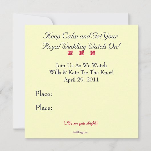 Invitation du mariage royal CALM (Carré) (Dos)