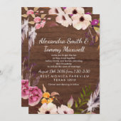 Invitation du Mariage rustique Boho (Devant / Derrière)