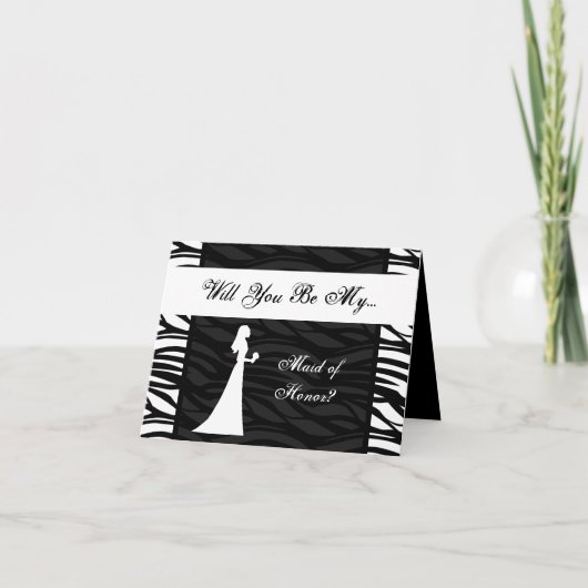 Invitation du mariage, Zebra Stripe noir et blanc (Devant)