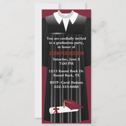 Invitation du Maroon Graduation Party (Devant)