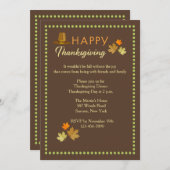 Invitation du Marquee de Thanksgiving (Devant / Derrière)