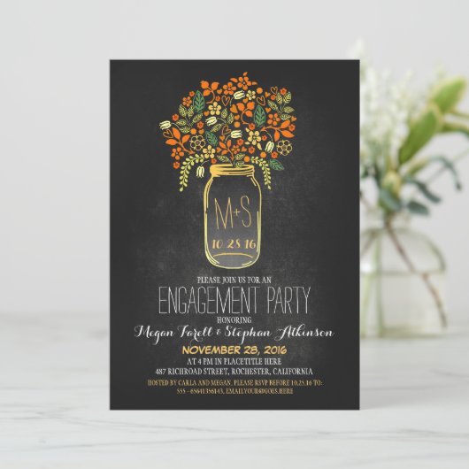 invitation du mason jar chalkboard (Debout devant)