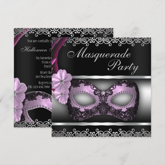 Invitation du Masquerade Party (Devant / Derrière)