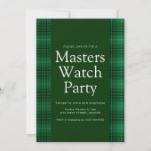 Invitation du Master Golf Watch Party (Devant)