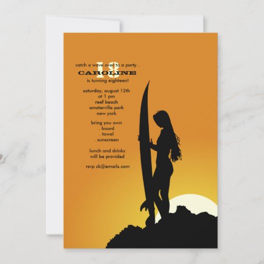 Invitation du matin du surfer (Devant)