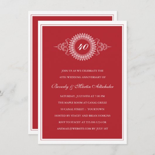 Invitation du Médaillon Anniversaire (Devant / Derrière)