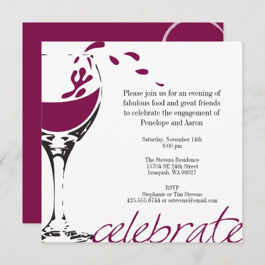 Invitation du Merlot Party (Devant / Derrière)
