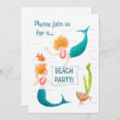 Invitation du Mermaids Beach Party (Devant / Derrière)