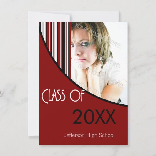 Invitation du Mod Stripes Gradupe Party (Devant)