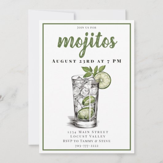 Invitation du Mojito Cocktail Party (Devant)
