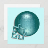 Invitation du monde de puzzle (Devant / Derrière)