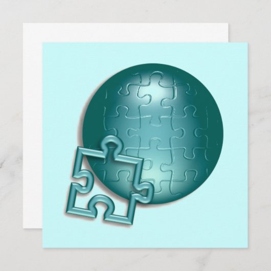 Invitation du monde de puzzle (Devant / Derrière)