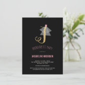 Invitation du Monogramme Gold Parties scintillant  (Debout devant)