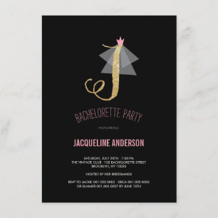 Invitation du Monogramme Gold Parties scintillant 