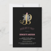 Invitation du Monogramme Gold Parties scintillant (Devant)