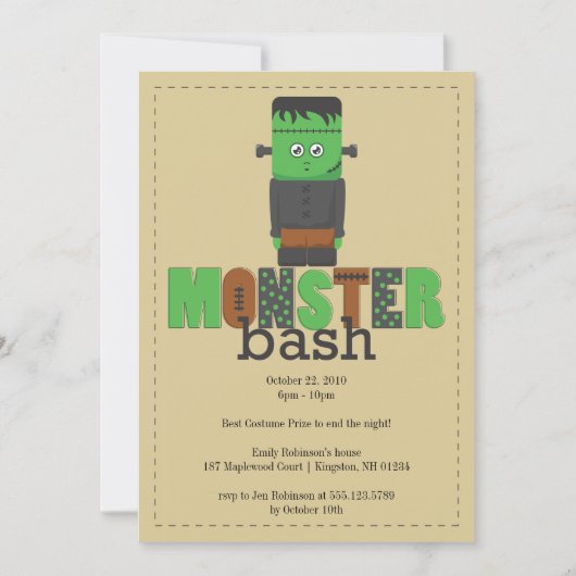Invitation du Monster Bash Halloween Party (Devant)