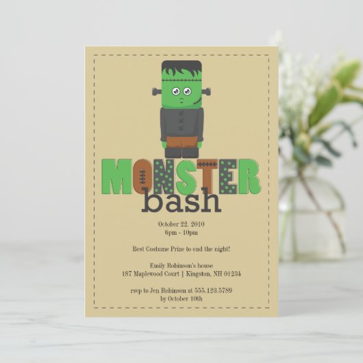 Invitation du Monster Bash Halloween Party (Debout devant)
