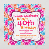 Invitation du Motif du cercle audacieux 40e annive (Devant / Derrière)