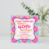 Invitation du Motif du cercle audacieux 40e annive (Debout devant)