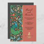 Invitation du Motif Peacock Terra Cotta (Devant / Derrière)