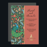 Invitation du Motif Peacock Terra Cotta<br><div class="desc">Tissu de paon vintage motif de teintes riches. La combinaison d'argile du sud-ouest et d'arrière - plans au charbon de bois et d'accents d'or pour un effet frappant. Une touche de romantisme moderne est donnée avec le look manuscrit et le mélange de polices. Le texte noir est utilisé pour le...</div>