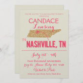 Invitation du Nashville Gold Bachelorette Party (Devant / Derrière)