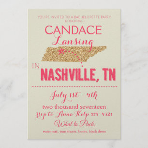 Invitation du Nashville Gold Bachelorette Party