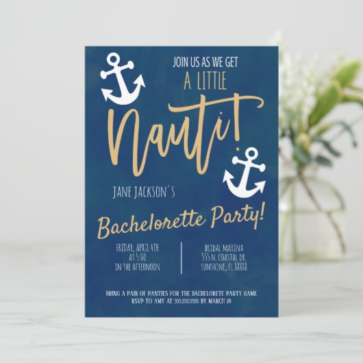 Invitation du Nautical Bachelorette Party (Debout devant)