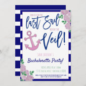 Invitation du Nautical Bachelorette Party (Devant / Derrière)