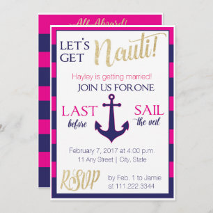 Invitation du Nautical Bachelorette Party - Derniè