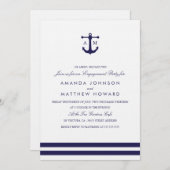 Invitation du Nautical Navy Mariage Engagement Par (Devant / Derrière)