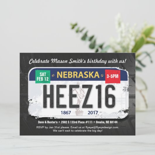 Invitation du Nebraska pour le 16e anniversaire du (Debout devant)