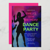 Invitation du Neon Dance Party 13e anniversaire de (Devant / Derrière)