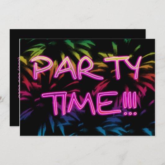 Invitation du Neon Fireworks Party (Devant / Derrière)